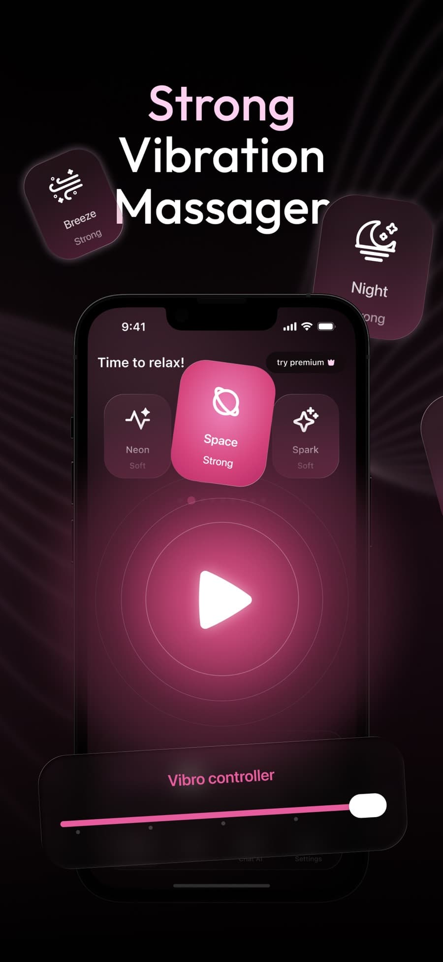 VibroWave App Store preview showing the vibration controls